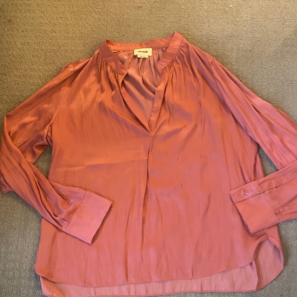 Zadig and Voltaire Satin Rose Blouse